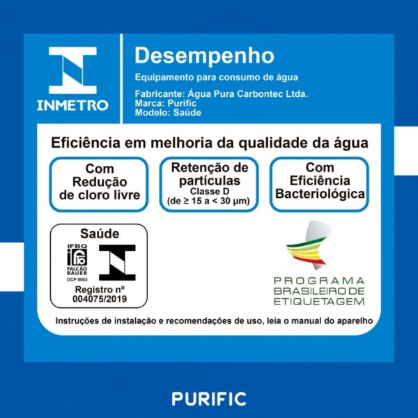 Purific Redutor de Flúor 20 Verde Refil Low Flúor